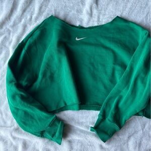 Nike Women's Green Off Shoulder Sweater